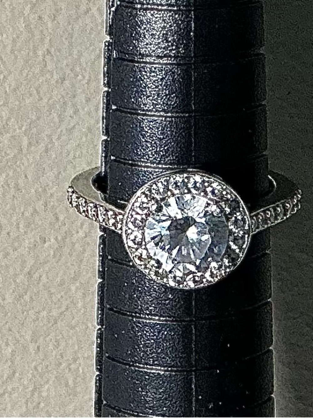 Elegant Sterling Silver Halo Ring with Clear CZ Stones